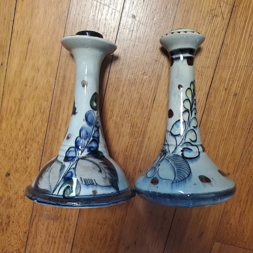 Vintage Ceramic Candle Stick Holders Made In Mexico